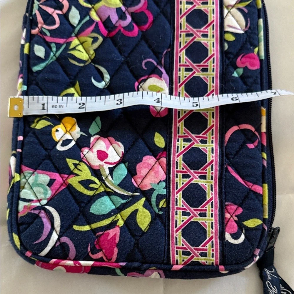 Vera Bradley Ribbons Quilted Tablet E-Reader Sleeve Case Navy Floral 9x7